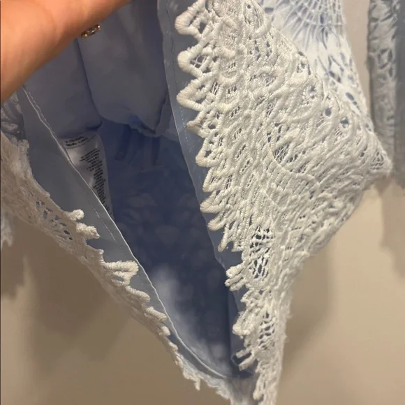 Marciano Light Blue Lace Long Sleeve Dress - Picture 10 of 16